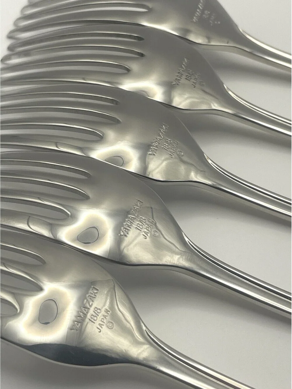5- Yamazaki IRIS GOLD Stainless 18/8 Japan Salad Fork Lot ~ 6 7/8”